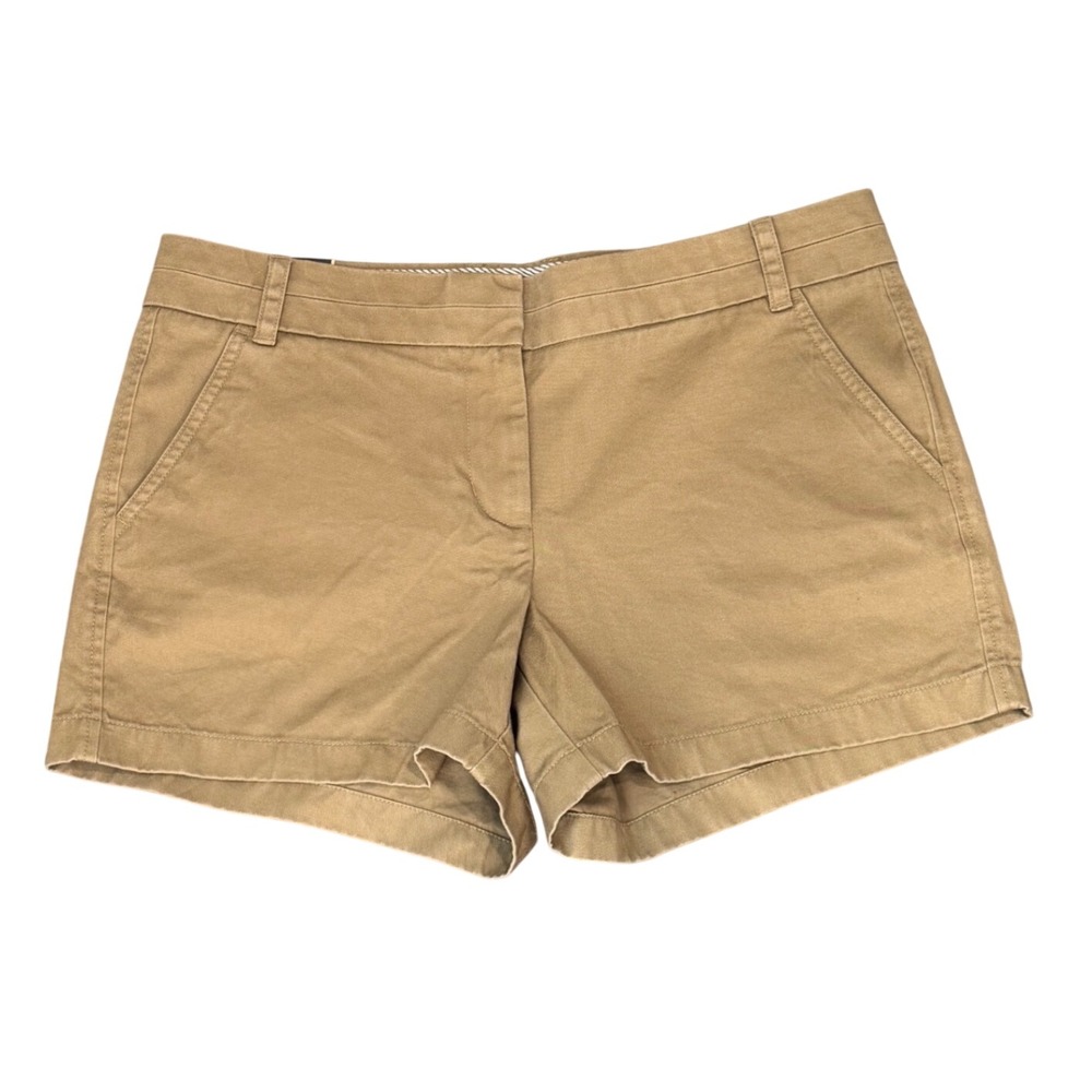 J.Crew Womens Chino Shorts Khaki Tan 4 Inch Inseam Size 10 NWT